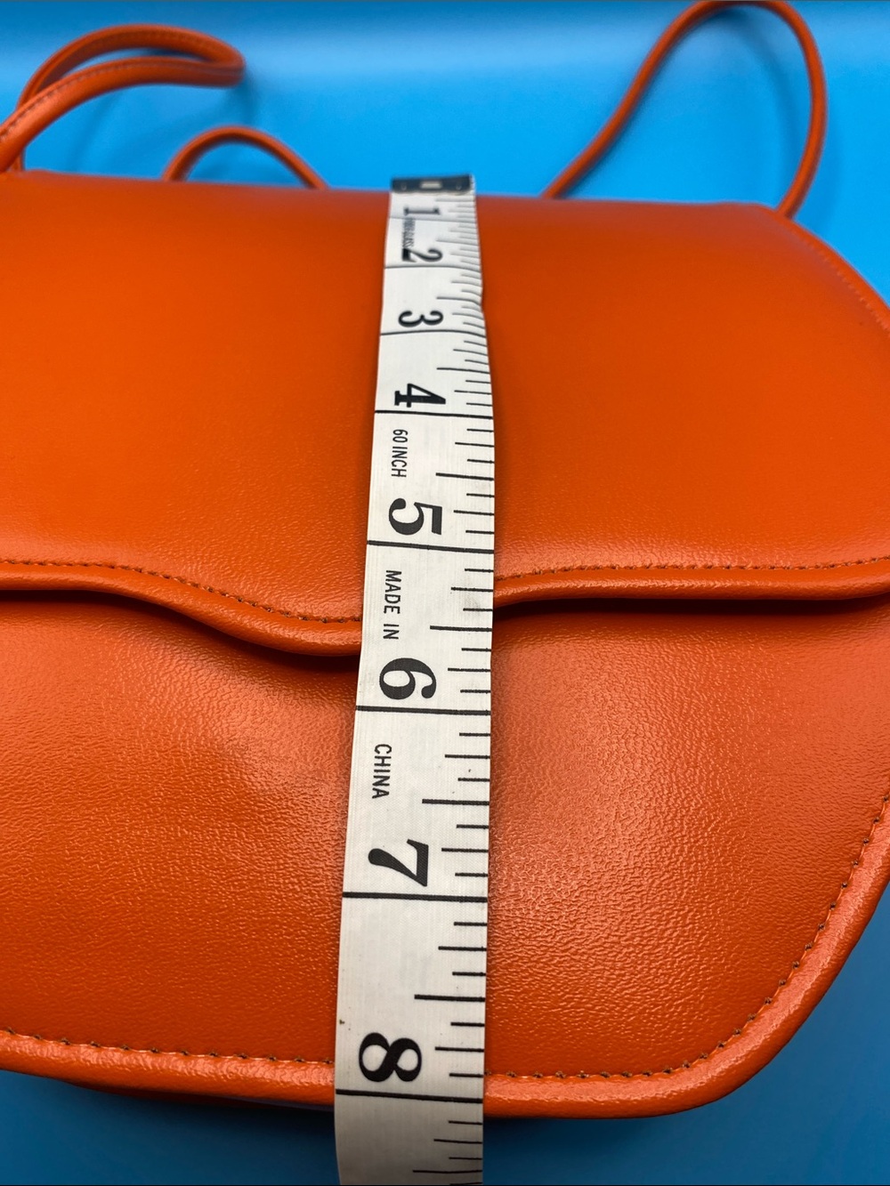 Vintage 80’s Orange Faux Leather Shoulder Bag - Picture 9 of 9
